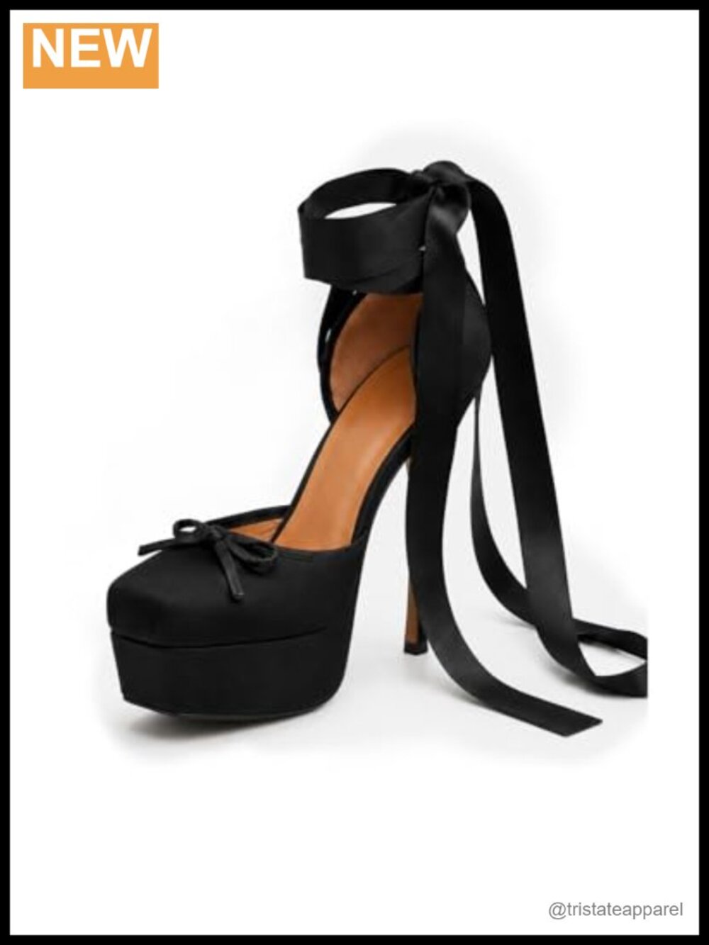 ZXHYZLZ Satin Platform Stiletto Pumps Lace-Up Party Heels